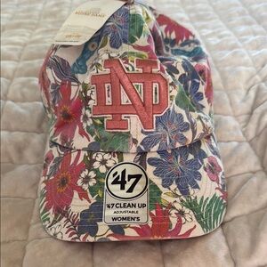 47 Brand Floral Cap with Embroidered Notre Dame NWT